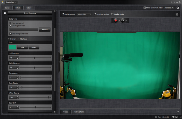 webcam greenscreen